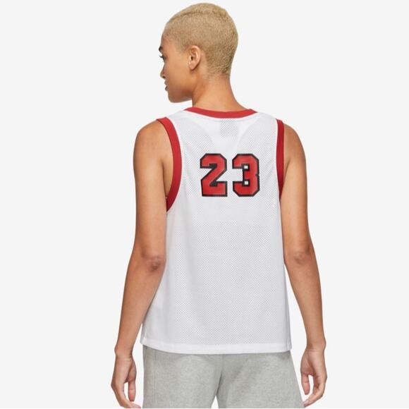 Jordan Jersey 23 Tank Top Sleeveless Mesh Basketball White Red WOMEN'S XS - Picture 2 of 10
